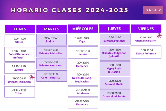Sharqi Academy Horarios Sala 2