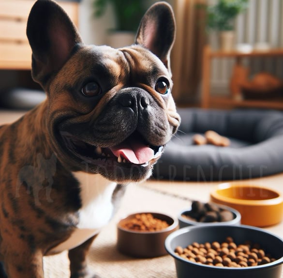 Bulldog Frances comida y cama
