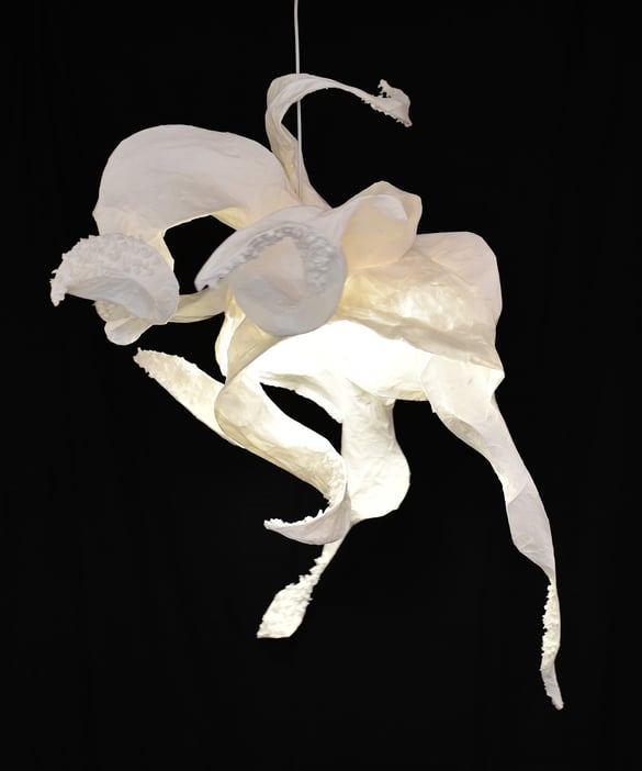 paper octopus Sète sculpture pendant light