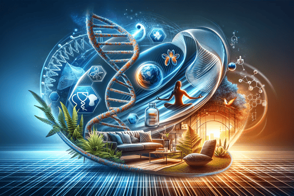 Collage for a science, technology, medical, wellness, and lifestyle blog