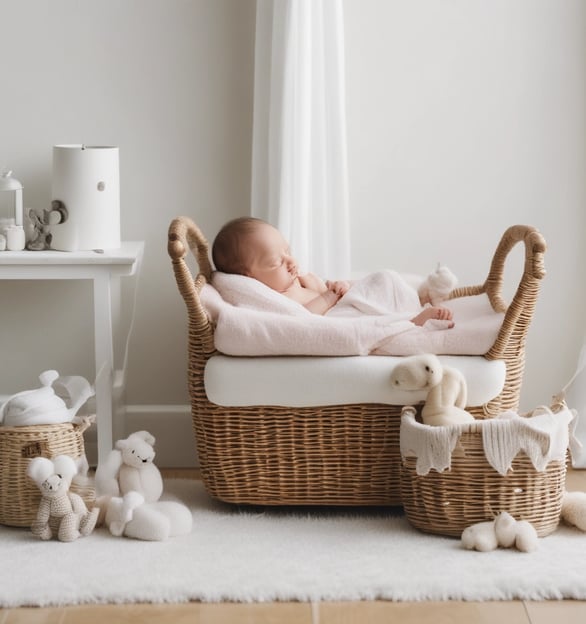 A serene scene of a woman gently cradling a newborn baby against her chest. The baby is peacefully asleep, close to the mother's heart, creating an intimate and tender moment. The black-and-white tones add a timeless and classic feel to the image.