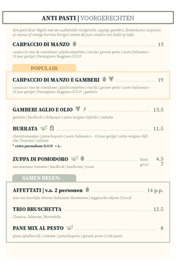 antipasti voorgerechten samen delen