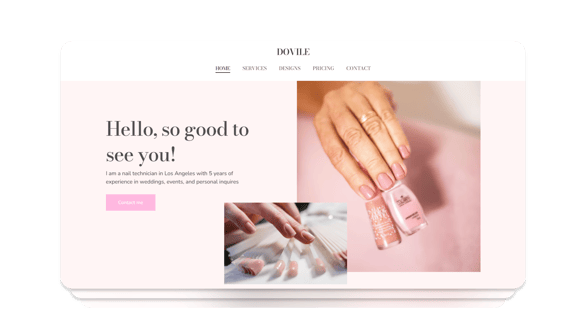 Responsive nail salon site with vibrant images, clear menus, and user-friendly layout.