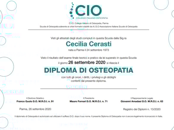 CIO DIPLOMA OSTEOPATIA
