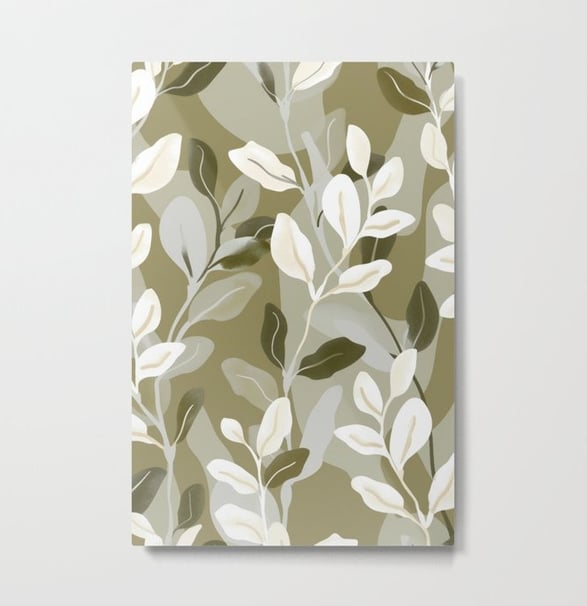 Botanical Branch Pattern Metal Print BY Fresh Wave Lab