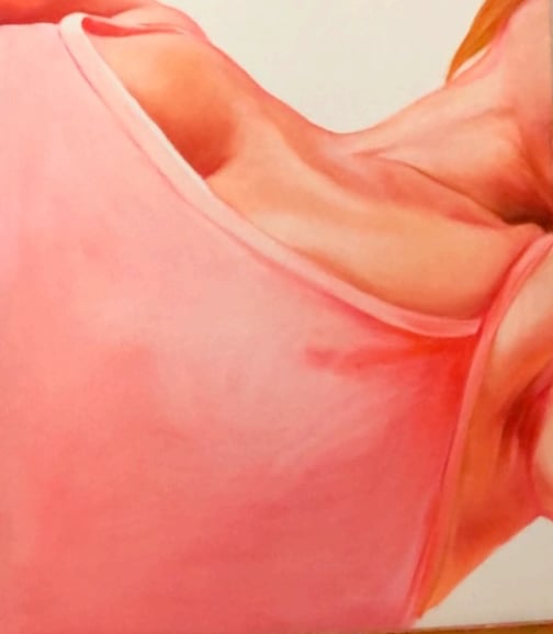 a painting of a woman's body in a studio