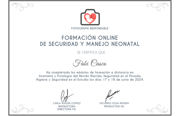 certificado capacitacion neonatal Fabi Casco