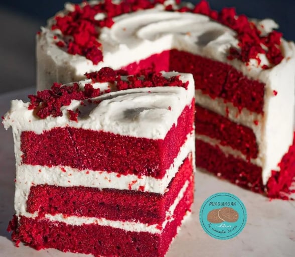 a slice of cake with a slice taken out of it