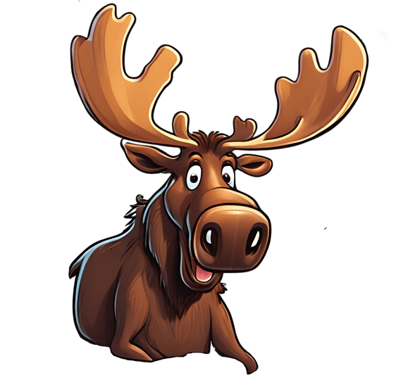 A image of a cartoon moose