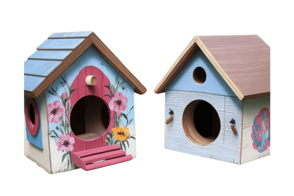 Painted Wooden Bird Houses