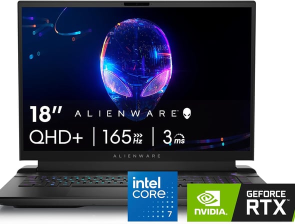 Alienware M18 gaming laptop with 18-inch QHD+ screen, RTX 4070, and Intel Core i7 - Best Deal!