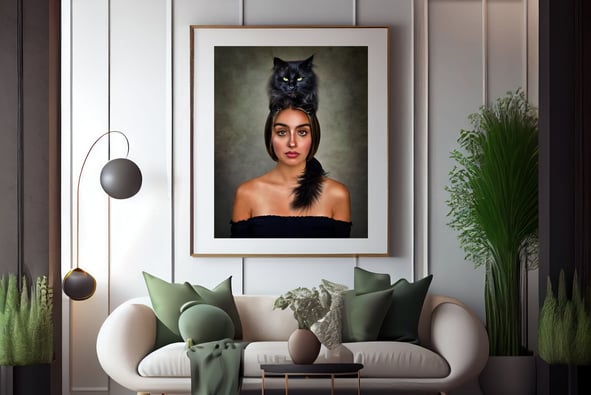 wall art gallery by Rana Damien displayed elegantly in a living room