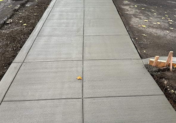Brand new concrete sidewalk