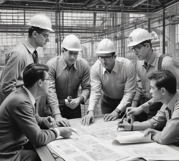 A modern multi-story office building with a sleek, architectural design. The facade features a combination of glass and horizontal wooden slats, providing a contemporary aesthetic. Large windows and prominent balconies enhance the structure's open and airy feel. The image is taken from a low angle, emphasizing the building's height and geometric lines. The surroundings include landscaped greenery with a couple of trees visible.