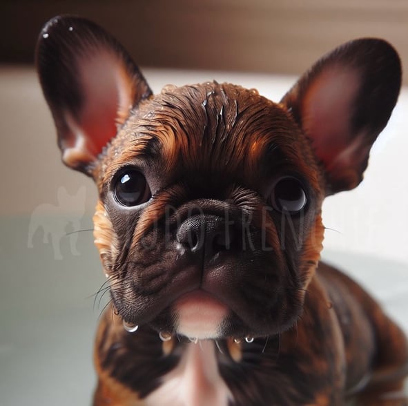 Bulldog Frances bañera