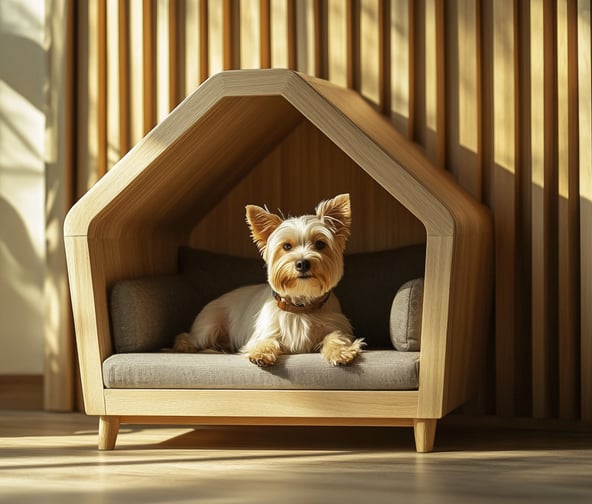Comfortable kennel with Cushion. Amazon Affiliate Link.