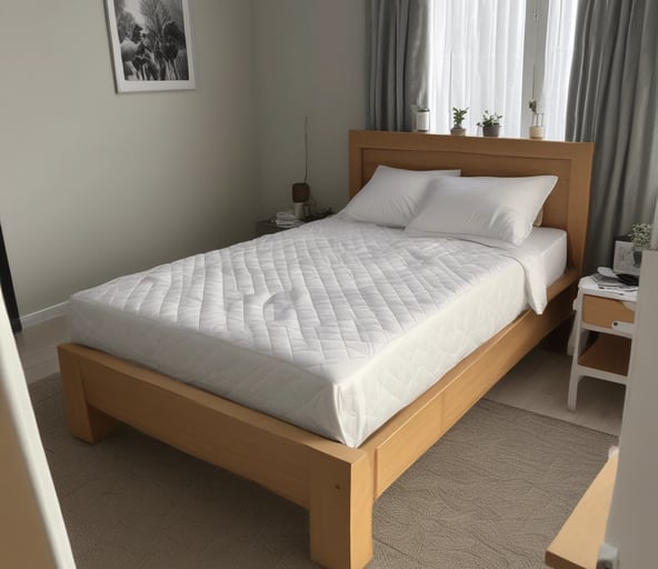 Wood Double Bed affiliate link.