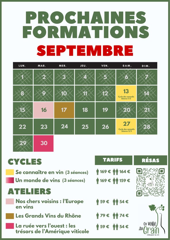 cours oenologie septembre 2025 dégustation de vins lyon on veille au grain