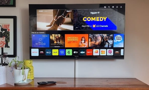 TV wall mounting with trunking