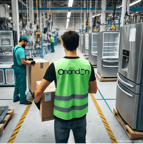 ONANDON worker delivering material