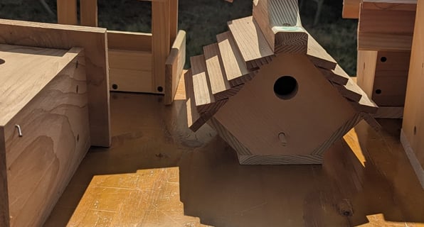 Eugene Desaulniers' bird houses