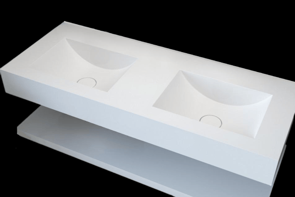 ΝΙΠΤΗΡΑΣ ΜΠΑΝΙΟΥ MEZZALUNA 2 ΓΟΥΡΝΕΣ ΜΕ ΡΑΦΙ ΤΟΙΧΟΥ SOLID SURFACES