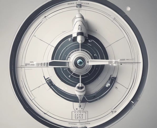 futristsic Product timelines - spaceship shuttle in the middle of it