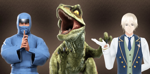Henn Na Hotel Asakusa AI receptionists - Ninja, Anime & Velociraptor