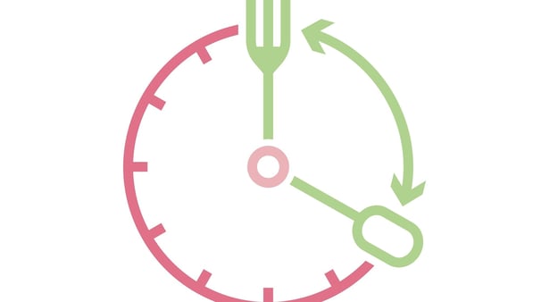 a clock with a fork and fork on it
