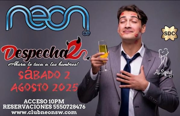 Evento Club Neón. Despechados Agosto 02, 2025