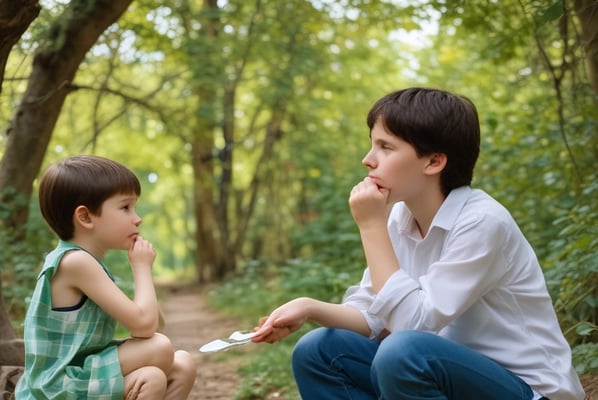 Mae e filho Autistas na Floresta