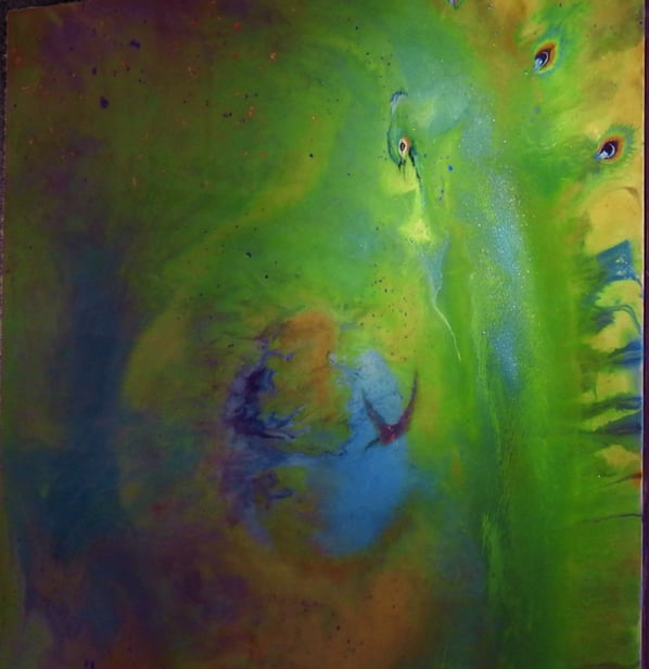 ​This 4-foot by 4-foot mixed media painting, created in 2020,