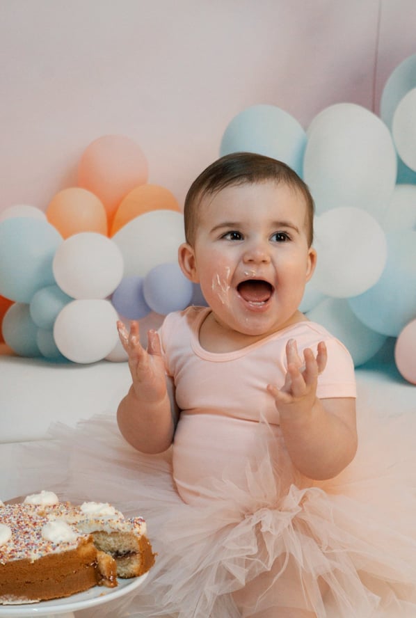 a baby girl in a tutu