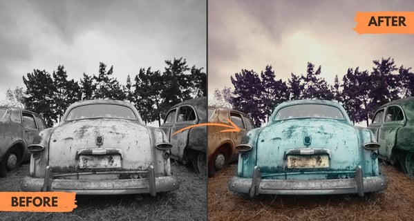 A before and after to showcase what is possible in Photoshop