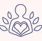 a person holding a heart radiating energy - symbol of mindfulness and embodiment