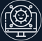 Jimproved Tech logo of a screen with a virus on it, representing virus and malware removal