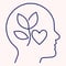 a person's head with a heart and a leaf - symbol for Positive Psychology