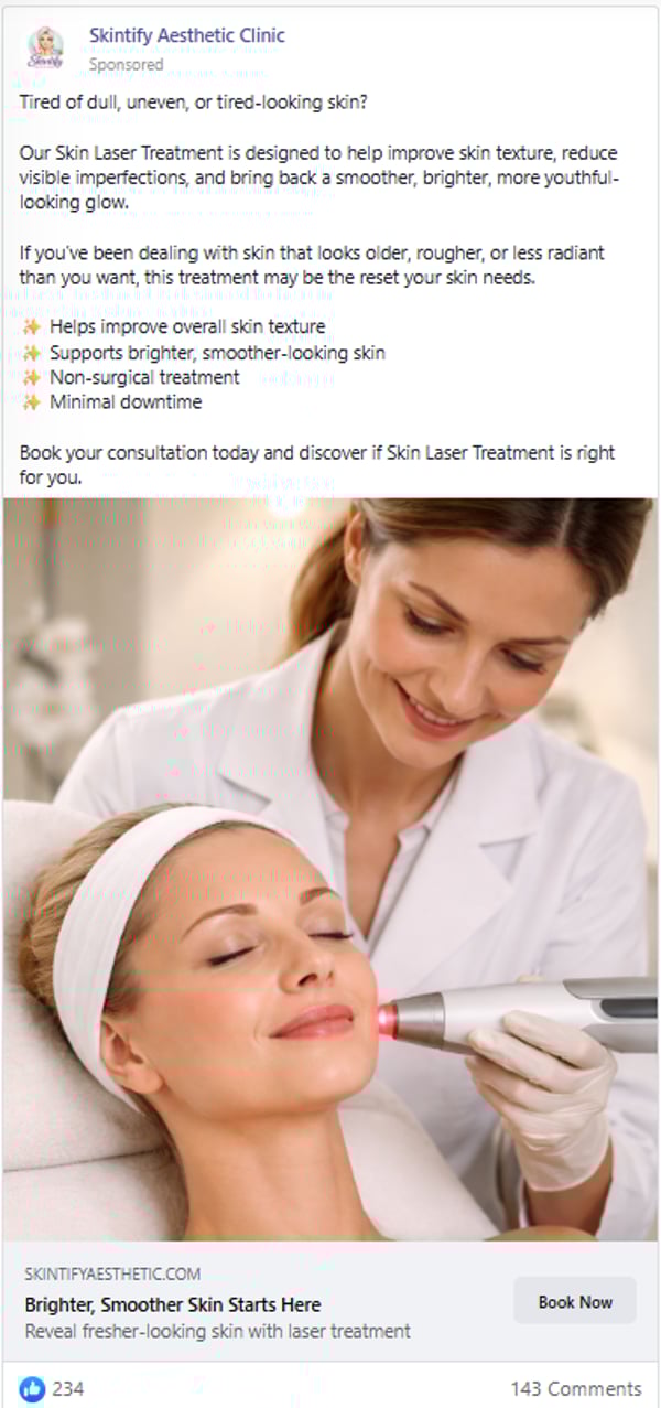 Skinify Aesthetic Clinic - Skin Treatment Results Ad