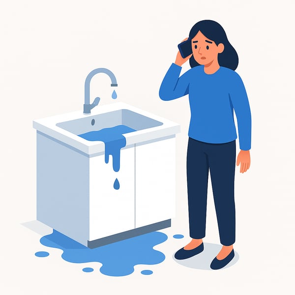 Illustration urgence plomberie à l'évier