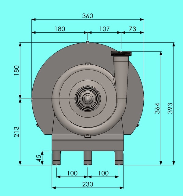 FZ-CP FLUX front dimensional drawing