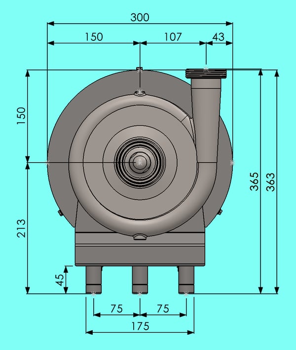 FZ-CP FLUX dimensional drawing 0.55-2.2 kW
