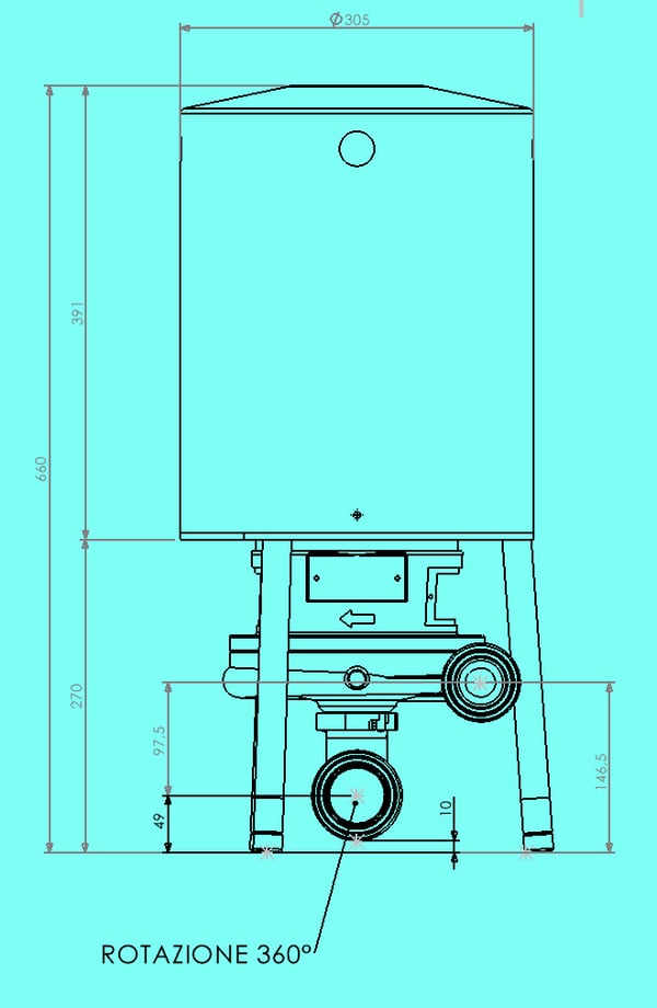 FZ-CP VERT vertical pump dimensional drawing