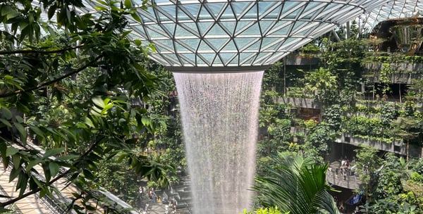Cascata nell''aeroporto Jewel Changi di Singapore