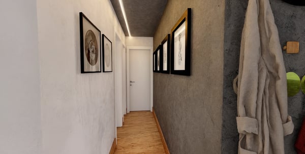 Projeto moderno de apartamento, pintura caixa, em Hortolândia - Aborin Arquitetura