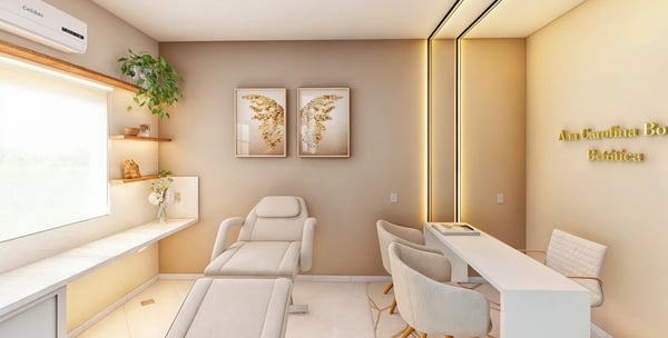 Projeto de sala comercial de estética em Porto Feliz - Aborin Arquitetura