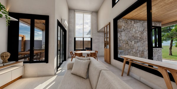 Projeto moderno residencial de interiores de sala, Hortolândia - Aborin Arquitetura