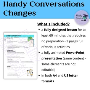 Business and Personal Change no-prep lesson plan speaking vocabulary