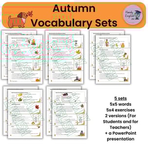 ESL, Autumn/Fall vocabulary, Thanksgiving and Halloween vocabulary, worksheets, vocabulary tasks