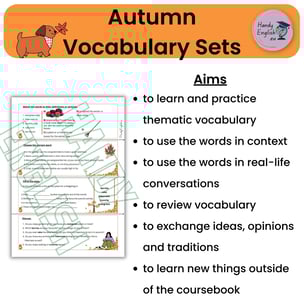 ESL, Autumn/Fall vocabulary, Thanksgiving and Halloween vocabulary, worksheets, vocabulary tasks