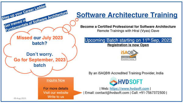 Software Architecture Training iSAQB CPSA-F Certification. September 2023 registration open.